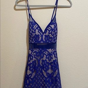 Royal blue mesh maxi dress